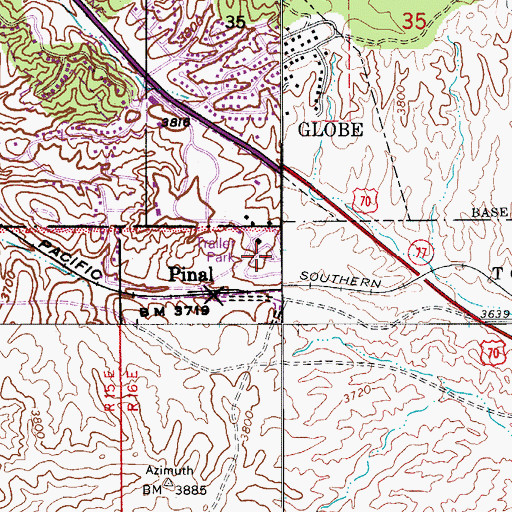 Topographic Map of Alhambra Mobile Home Park, AZ