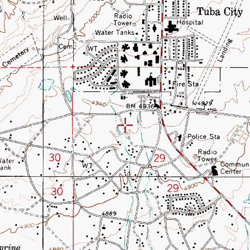 Topographic Map of Babetts Trailer Court, AZ