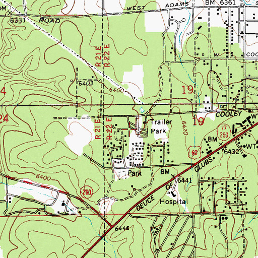 Topographic Map of Camptown Mobile Home Park, AZ