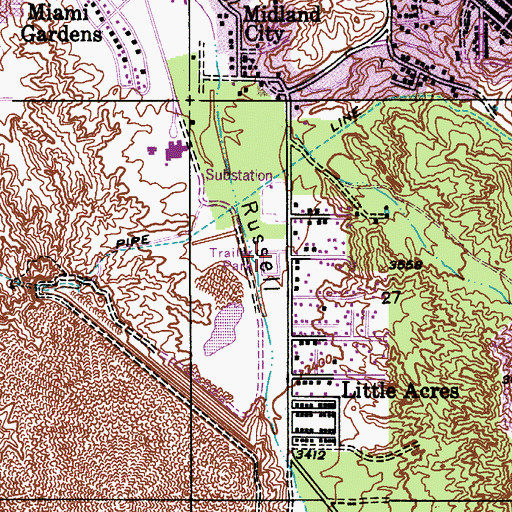 Topographic Map of Little Acres Mobile Home Park, AZ