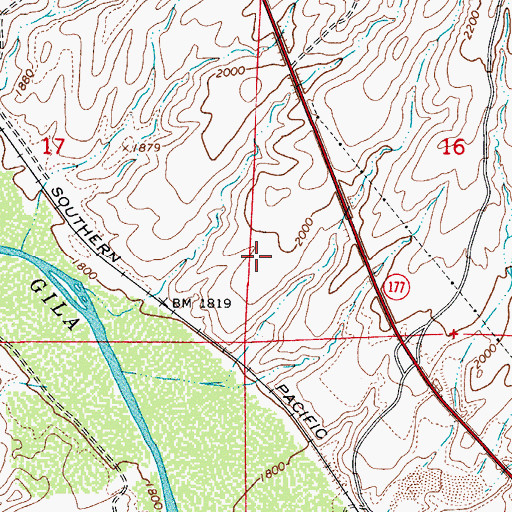 Topographic Map of Saguaro Mobile Home Park, AZ
