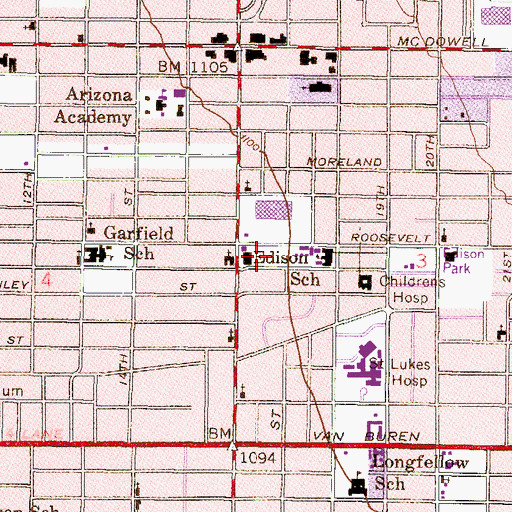 Topographic Map of Maricopa County Department of Public Health Services, AZ
