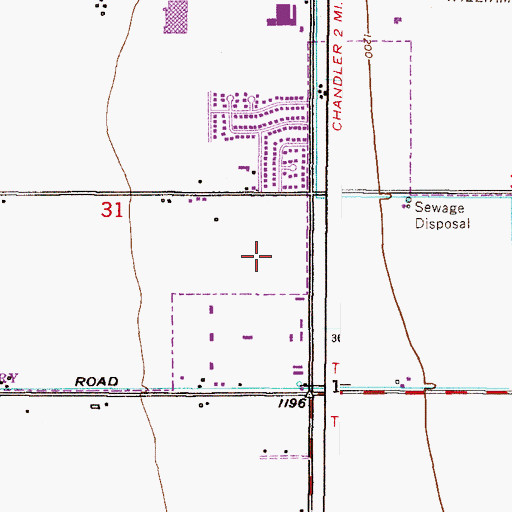 Topographic Map of Chandler Health Care Care Center, AZ