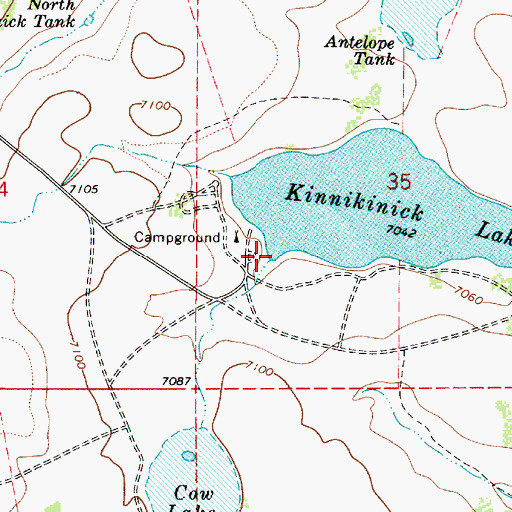 Topographic Map of Kinnikinick Lake Boat Launch, AZ