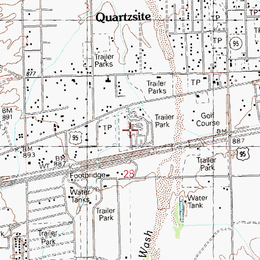 Topographic Map of 88 Shades Recreational Vehicle Park, AZ
