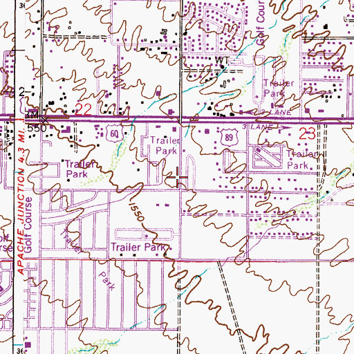 Topographic Map of Arizona Maverik Recreational Vehicle Park, AZ