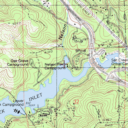 Topographic Map of Nelson Creek, CA