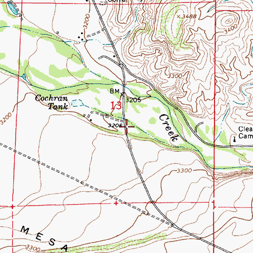 Topographic Map of Zane Grey Recreational Vehicle Park, AZ