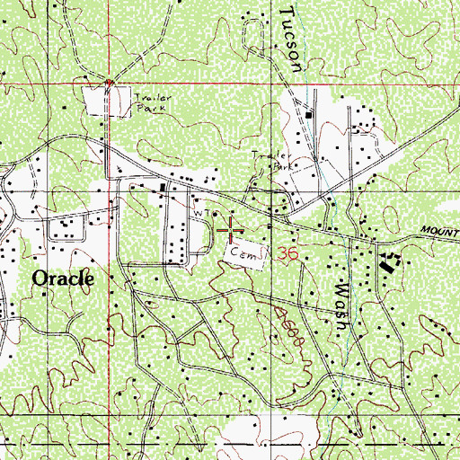 Topographic Map of Oracle Community Center, AZ