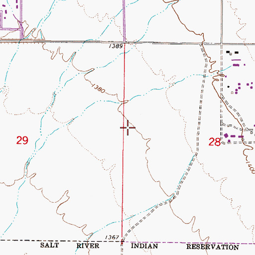 Topographic Map of Via Linda Senior Center, AZ