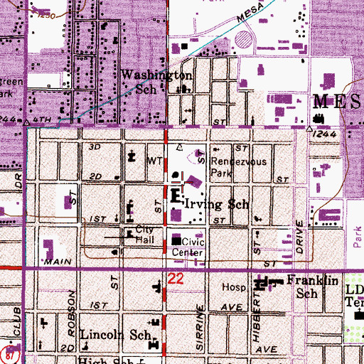 Topographic Map of Mesa Convention Center Building C, AZ
