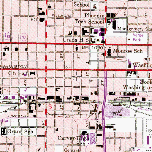 Topographic Map of Phoenix Convention Center South Building, AZ