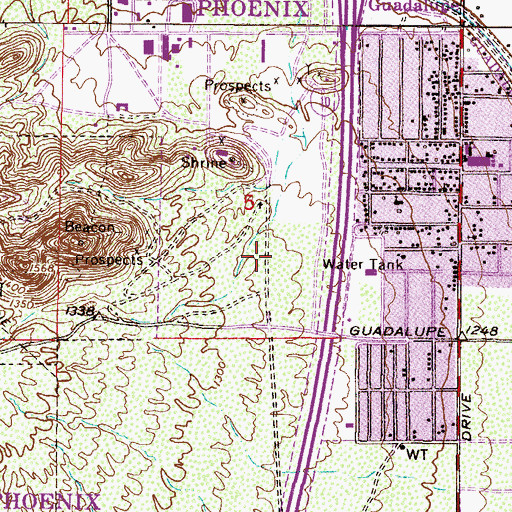 Topographic Map of Arizona Grand Golf Course, AZ