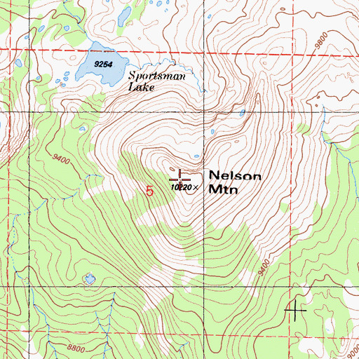 Topographic Map of Nelson Mountain, CA