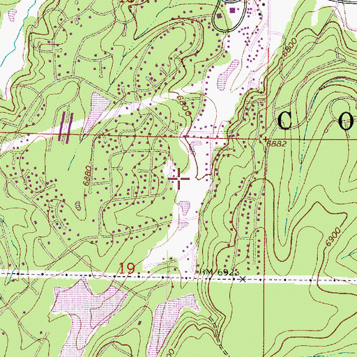 Topographic Map of Aspen Valley Golf Club, AZ