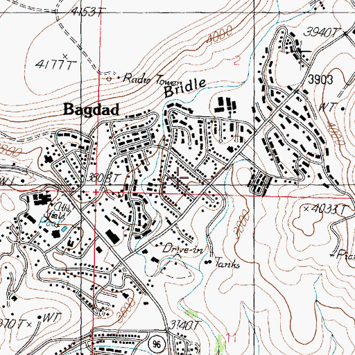 Topographic Map of Mesa View Golf Course, AZ
