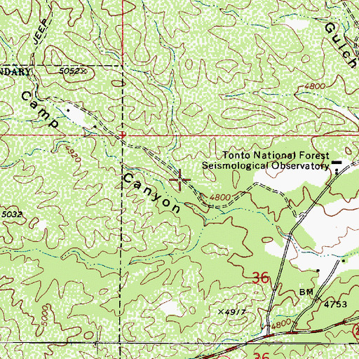 Topographic Map of The Golf Club at Chaparral Pines, AZ