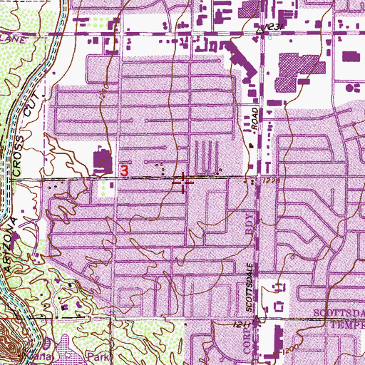 Topographic Map of Abiding Savior Community Church, AZ