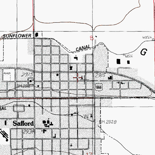 Topographic Map of All Saints Episcopal Church, AZ