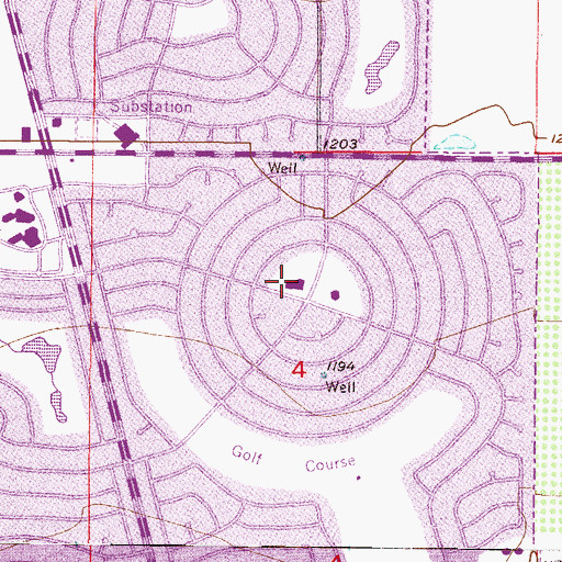 Topographic Map of All Saints of the Desert Episcopal Church, AZ