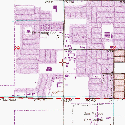 Topographic Map of Alma School Road Church of Christ, AZ