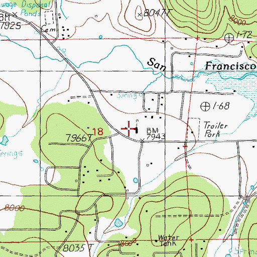 Topographic Map of Alpine First Baptist Church, AZ