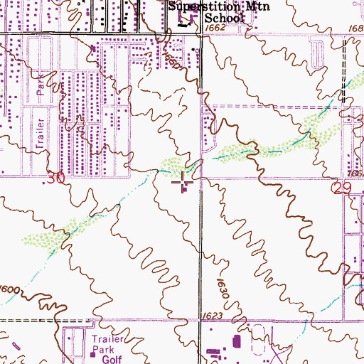 Topographic Map of Apache Junction Seventh Day Adventist Church, AZ