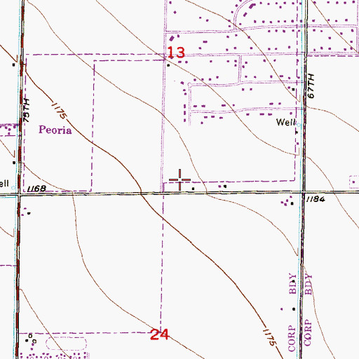 Topographic Map of Apostles Lutheran Church, AZ