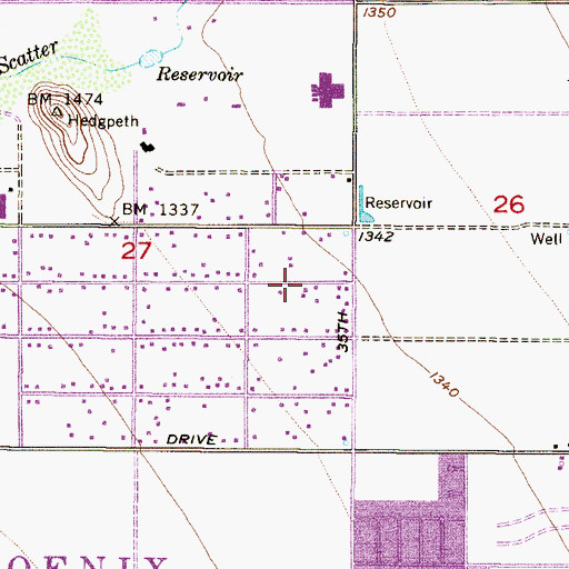 Topographic Map of Apostolic Souls Harbor Pentecostal Church, AZ