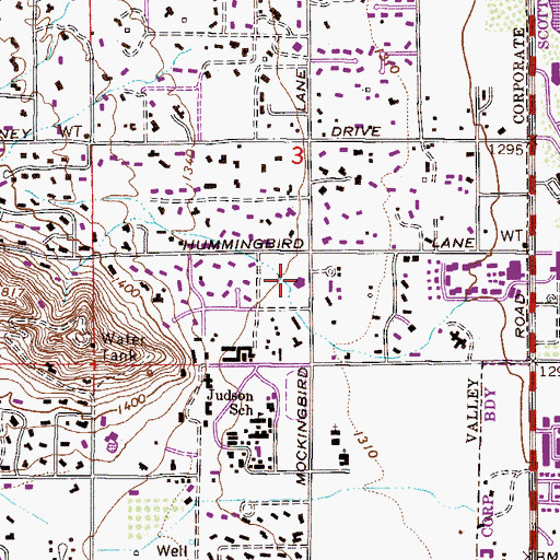 Topographic Map of Ascension Lutheran Church, AZ