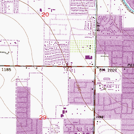 Topographic Map of Beacon Bible Church, AZ