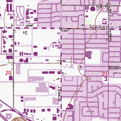 Topographic Map of Beautiful Savior Lutheran Church, AZ