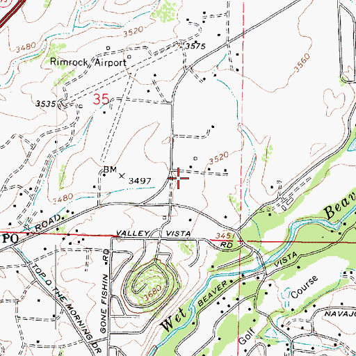 Topographic Map of Beaver Creek Baptist Church, AZ