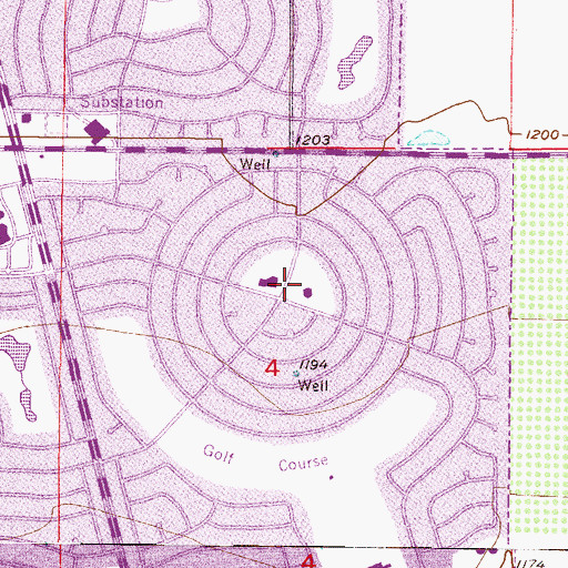 Topographic Map of Bellevue Heights Church, AZ