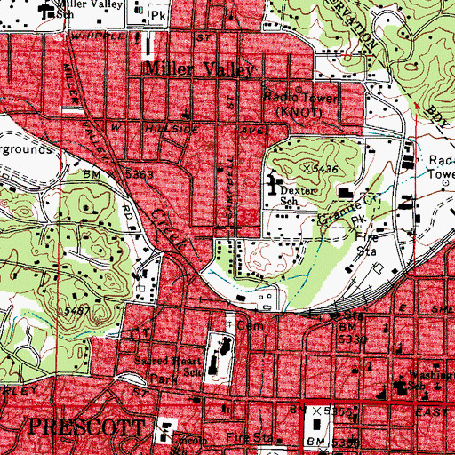 Topographic Map of Bethel All Tribes Assembly of God, AZ