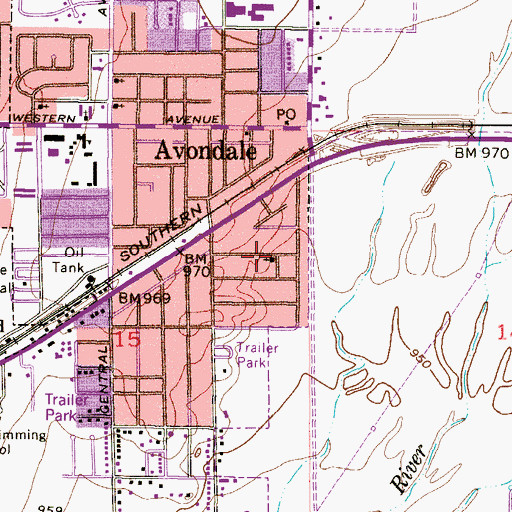 Topographic Map of Bethesda Church of God in Christ, AZ