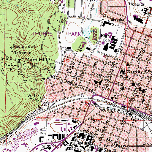 Topographic Map of Bible Baptist Church, AZ
