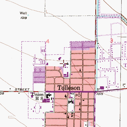 Topographic Map of Blessed Sacrament Church, AZ