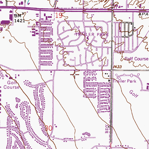 Topographic Map of Broadway Christian Church, AZ