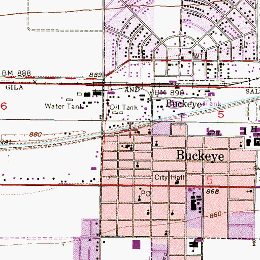 Topographic Map of Buckeye Seventh Day Adventist Church, AZ