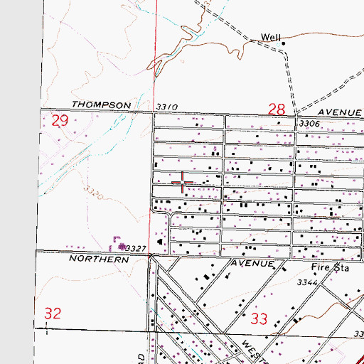 Topographic Map of Calvary Baptist Church, AZ