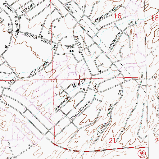 Topographic Map of Calvary Baptist Church, AZ