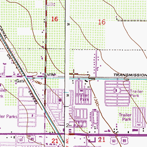 Topographic Map of Calvary Baptist Church, AZ
