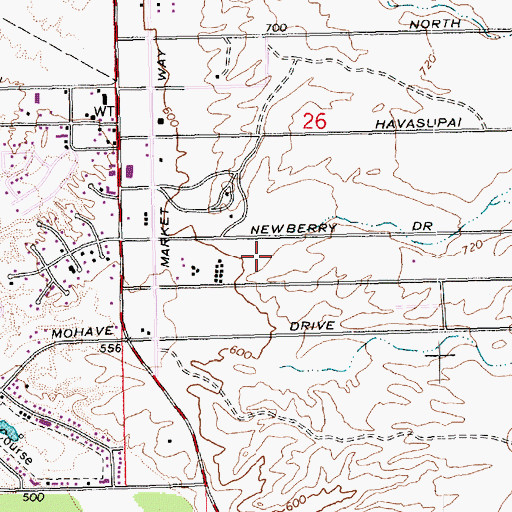 Topographic Map of Calvary Chapel of Bullhead City, AZ