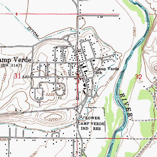 Topographic Map of Calvary Chapel of Camp Verde, AZ