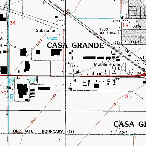 Topographic Map of Calvary Chapel of Casa Grande, AZ
