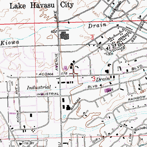 Topographic Map of Calvary Chapel of Lake Havasu, AZ