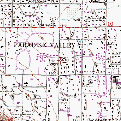 Topographic Map of Calvary Church of the Valley, AZ