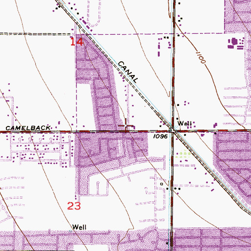 Topographic Map of Camelback Community Church, AZ