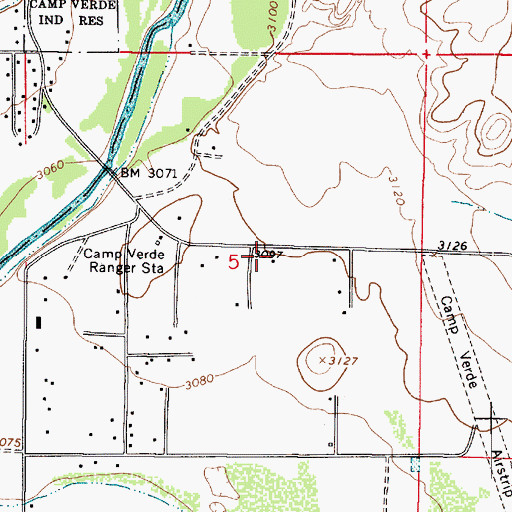 Topographic Map of Camp Verde Christian Church, AZ